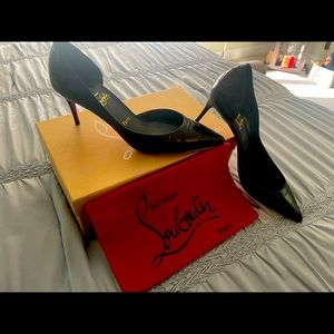 Christian Louboutin Iriza Black Croc Print. 70mm. Size 9